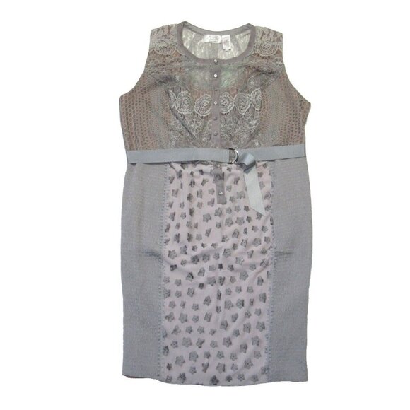 NWT Anthropologie Beguile by Byron Lars Gisella in Gray Lace Sheath Dress 20W